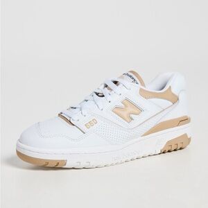 New Balance 550 Women's White and Tan Sneakers